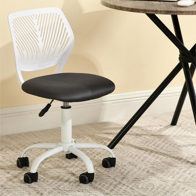 Gray And Dark Gray And White Swivel Rolling Office Chair HomeRoots