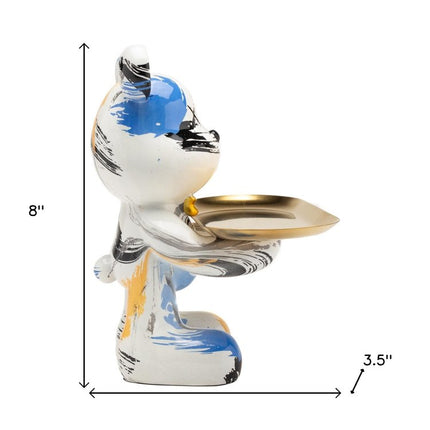8" White And Blue Resin Statue HomeRoots
