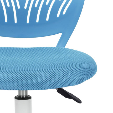 Blue and White Adjustable Height Swivel Rolling Office Chair HomeRoots