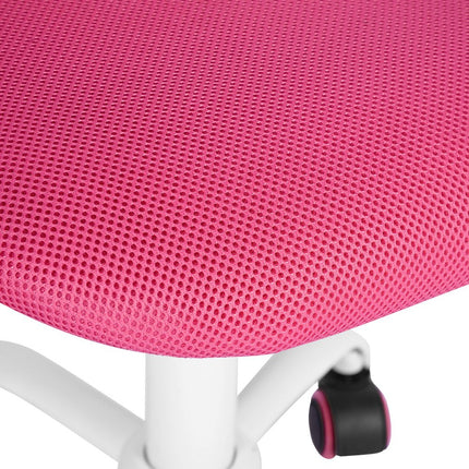 Pink and White Adjustable Height Swivel Rolling Office Chair HomeRoots
