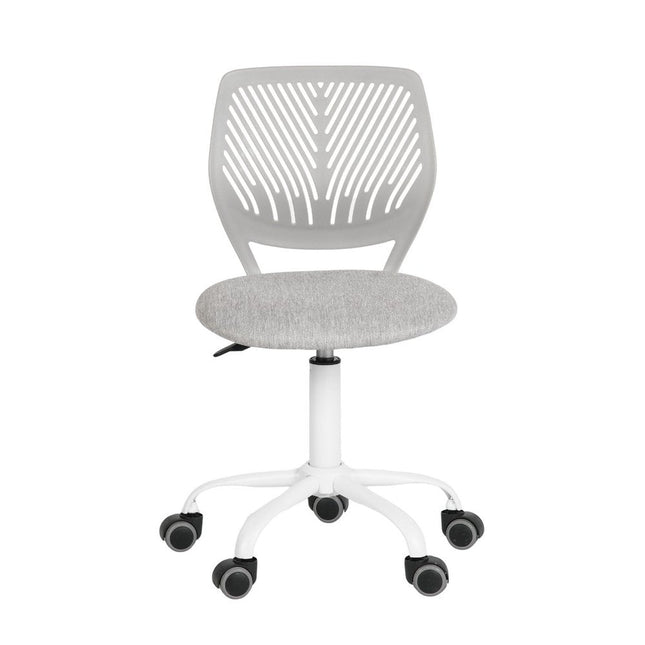Gray and White Adjustable Height Swivel Rolling Office Chair HomeRoots