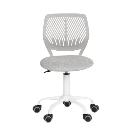 Gray and White Adjustable Height Swivel Rolling Office Chair HomeRoots