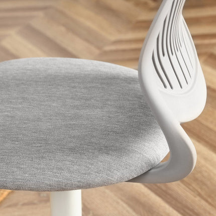 Gray and White Adjustable Height Swivel Rolling Office Chair HomeRoots