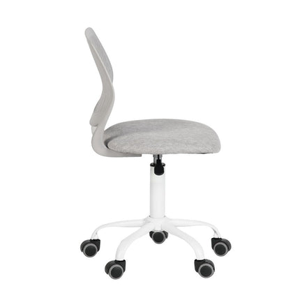 Gray and White Adjustable Height Swivel Rolling Office Chair HomeRoots
