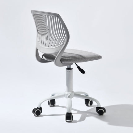 Gray and White Adjustable Height Swivel Rolling Office Chair HomeRoots