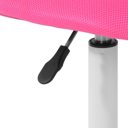 Fuchsia and White Adjustable Height Swivel Rolling Office Chair