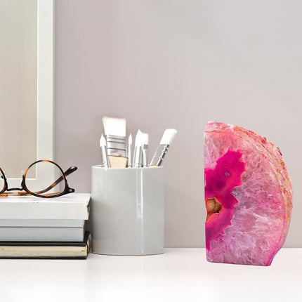 8" Pink Glass Crystal