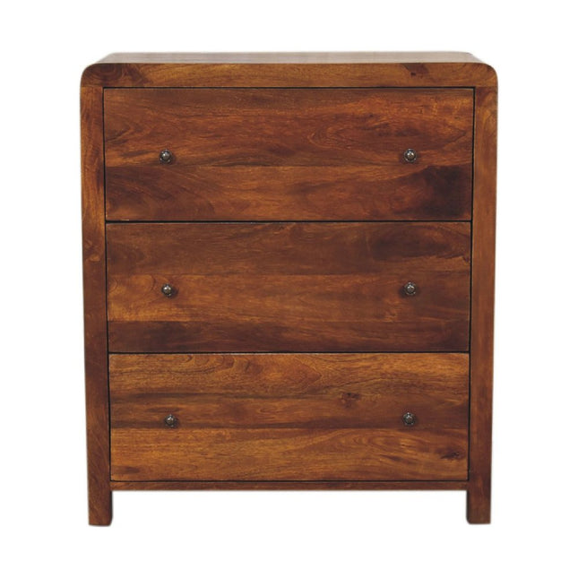 28" Brown Solid Wood Three Drawer Sideboard HomeRoots