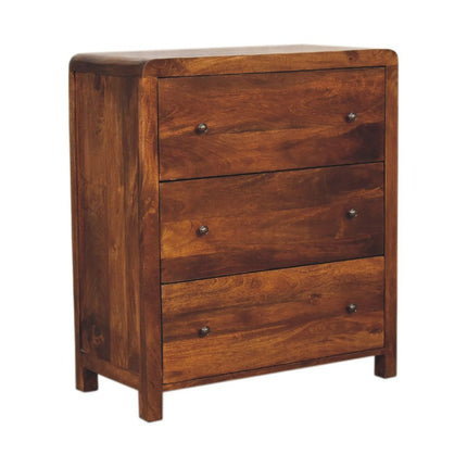28" Brown Solid Wood Three Drawer Sideboard HomeRoots