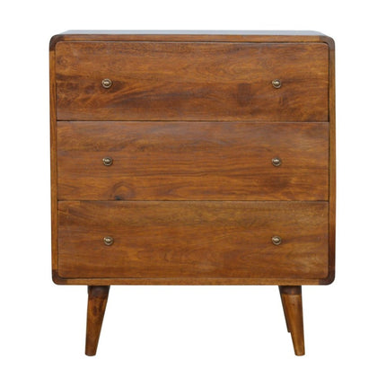 28" Brown Solid Wood Three Drawer Sideboard HomeRoots