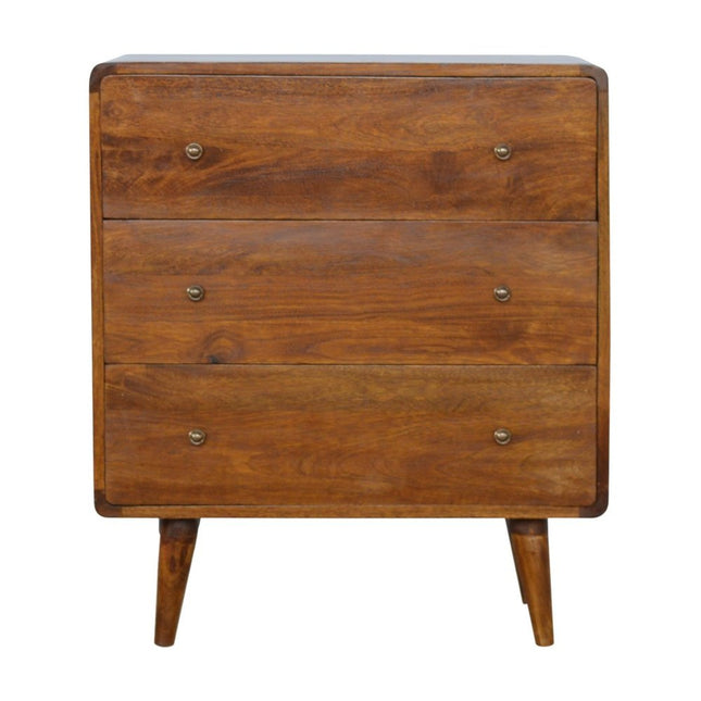 28" Brown Solid Wood Three Drawer Sideboard HomeRoots