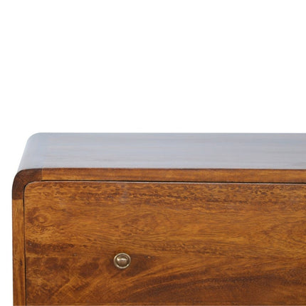 28" Brown Solid Wood Three Drawer Sideboard HomeRoots