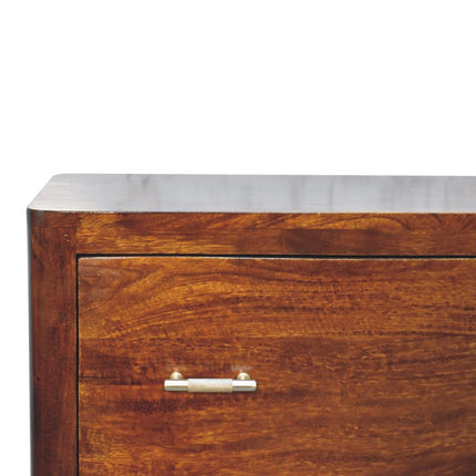 32" Brown Solid Wood Three Drawer Sideboard HomeRoots