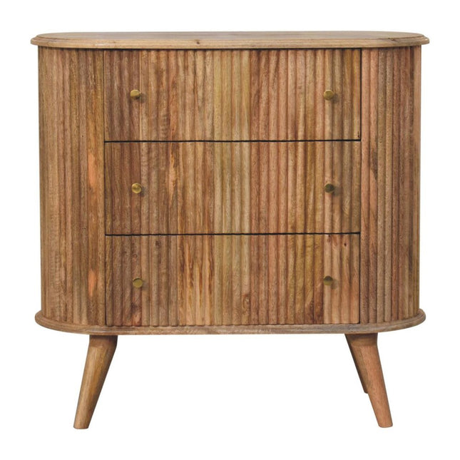 32" Brown Solid Wood Three Drawer Sideboard HomeRoots