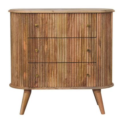 32" Brown Solid Wood Three Drawer Sideboard HomeRoots