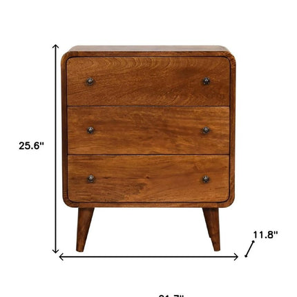 22" Brown Solid Wood Three Drawer Sideboard HomeRoots