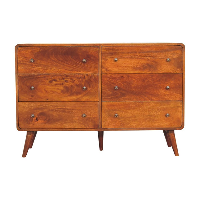 47" Brown Solid Wood Six Drawer Sideboard HomeRoots