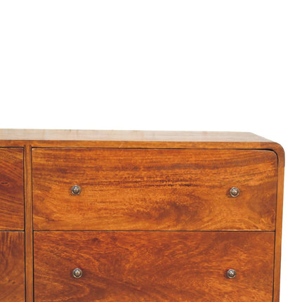 47" Brown Solid Wood Six Drawer Sideboard HomeRoots