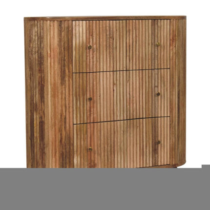 35" Brown Solid Wood Three Drawer Sideboard HomeRoots
