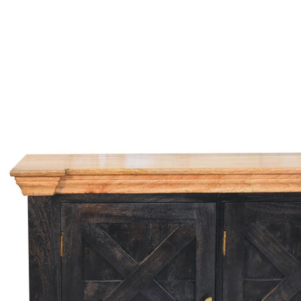 59" Brown Solid Wood Two Drawer Sideboard HomeRoots