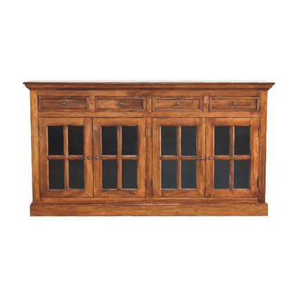 65" Brown Solid Wood Four Drawer Sideboard HomeRoots