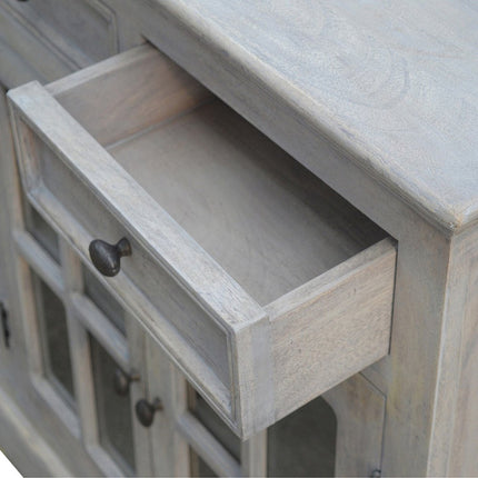 65" Brown Solid Wood Four Drawer Sideboard HomeRoots