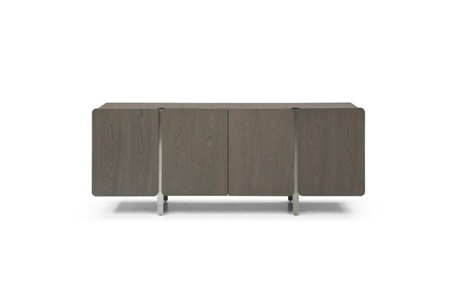 79" Light Gray Wood Sideboard With Four Doors HomeRoots