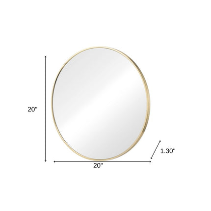 20" Gold Metal Round Framed Bathroom Vanity Mirror HomeRoots