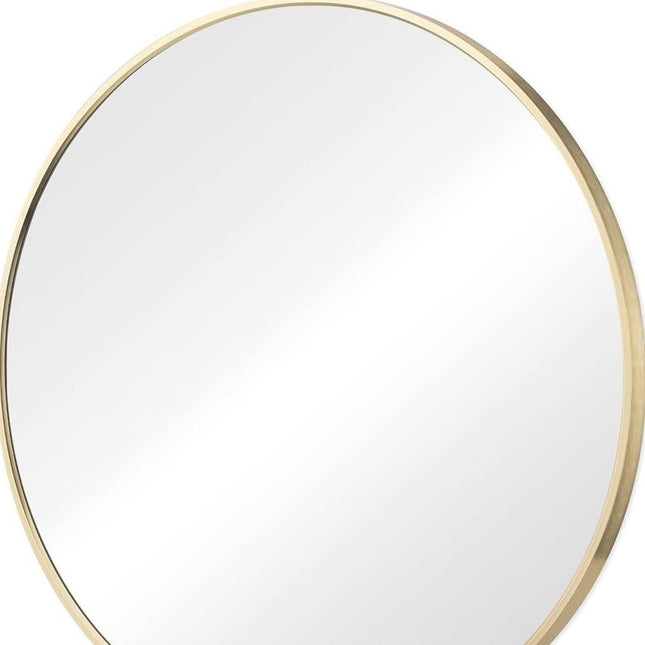 20" Gold Metal Round Framed Bathroom Vanity Mirror HomeRoots