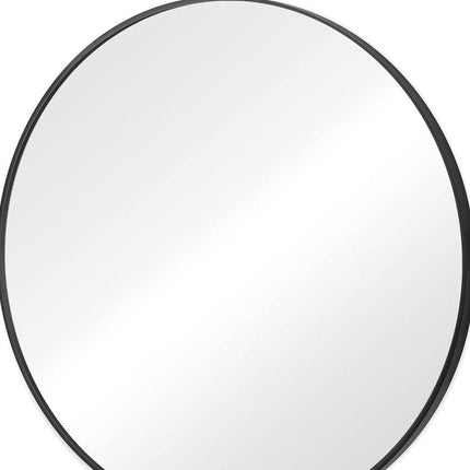 24" Black Metal Round Framed Bathroom Vanity Mirror HomeRoots