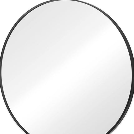 24" Black Metal Round Framed Bathroom Vanity Mirror