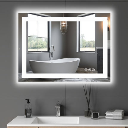 36" Lighted Frameless Bathroom Vanity Mirror HomeRoots