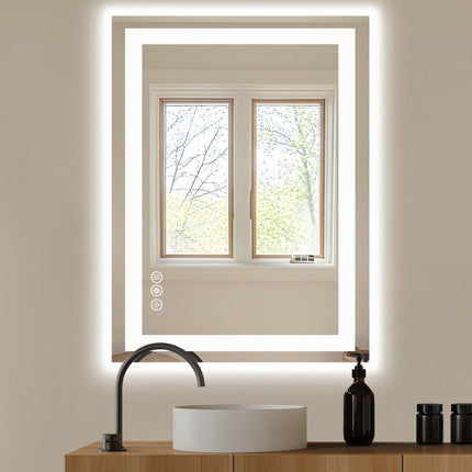 36" Lighted Frameless Bathroom Vanity Mirror