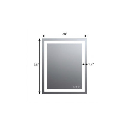 36" Lighted Frameless Bathroom Vanity Mirror