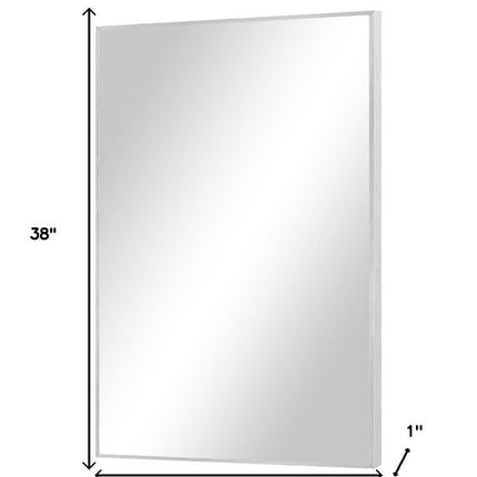38" Silver Aluminum Framed Bathroom Vanity Mirror