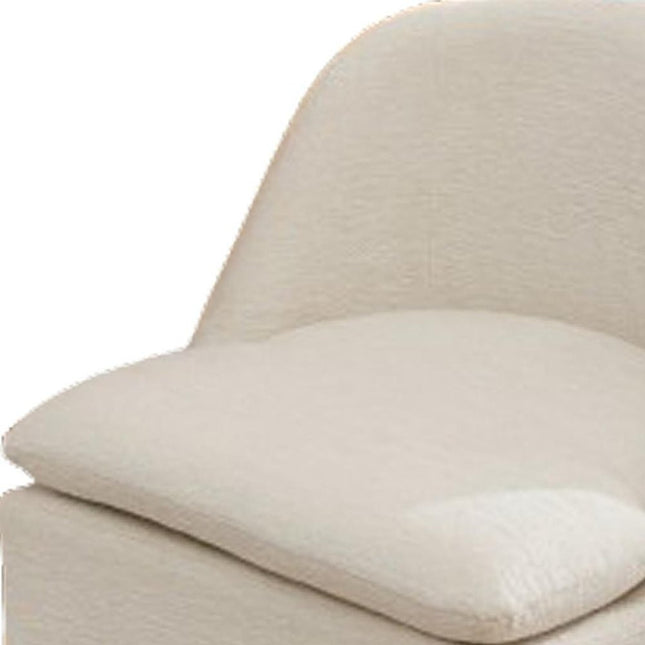 Set of Two Beige Chenille Wing Back Dining Chairs With Wheels HomeRoots