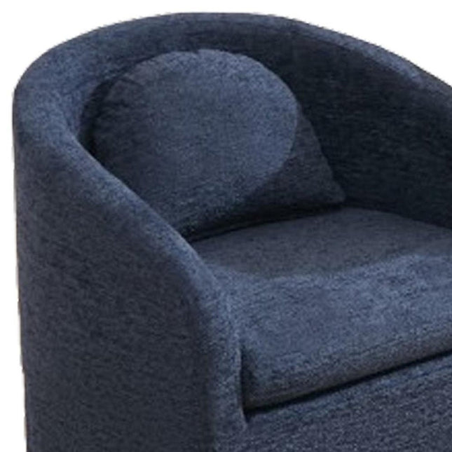 Blue Chenille Wing Back Dining Side Chair HomeRoots