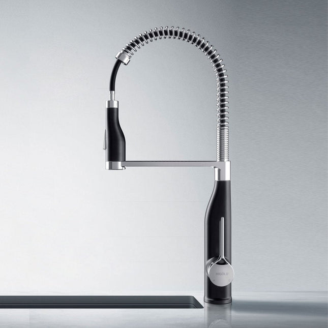 4" Black Stainless Steel Pull-Down Faucet HomeRoots