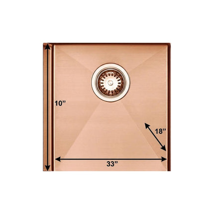 10" X 33" Gold Stainless Steel Undermount With Sink HomeRoots