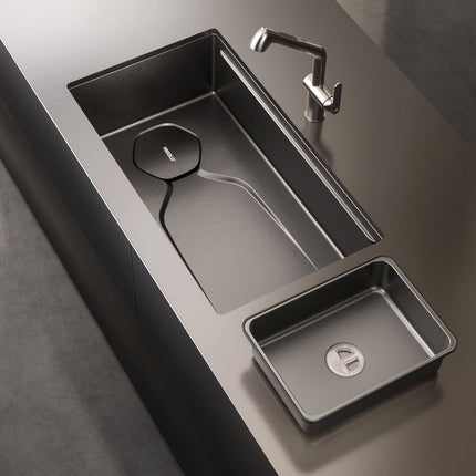 9" X 30" Black Stainless Steel Undermount Kitchen Sink HomeRoots