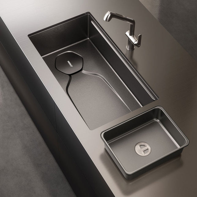9" X 30" Black Stainless Steel Undermount Kitchen Sink HomeRoots