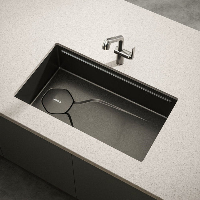 9" X 30" Black Stainless Steel Undermount Kitchen Sink HomeRoots