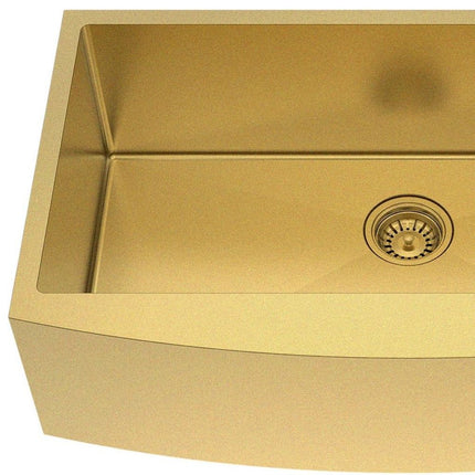 10" X 33" Gold Stainless Steel Undermount Kitchen Sink HomeRoots