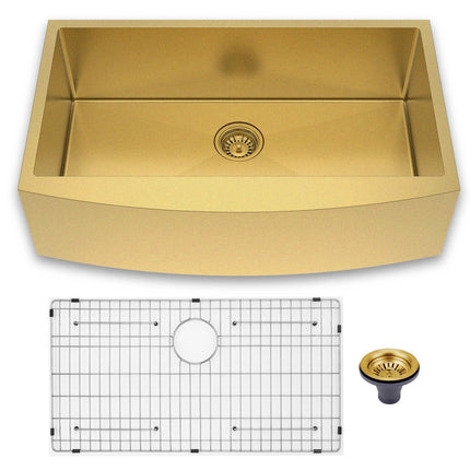 10" X 33" Gold Stainless Steel Undermount Kitchen Sink HomeRoots