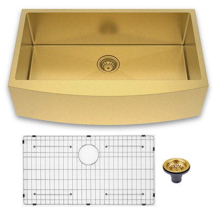 10" X 33" Gold Stainless Steel Undermount Kitchen Sink HomeRoots