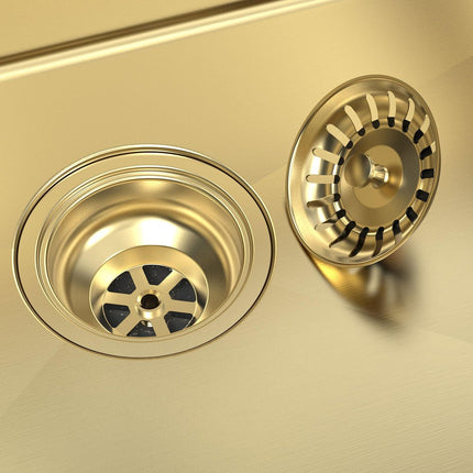 10" X 33" Gold Stainless Steel Undermount Kitchen Sink HomeRoots