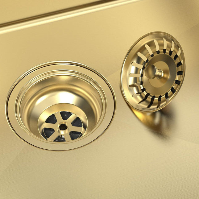 10" X 33" Gold Stainless Steel Undermount Kitchen Sink HomeRoots