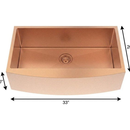 10" X 33" Gold Stainless Steel Undermount Kitchen Sink HomeRoots