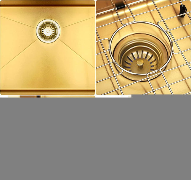10" X 30" Gold Stainless Steel Undermount Kitchen Sink HomeRoots