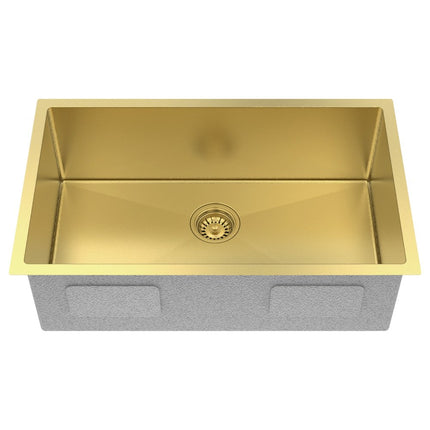 10" X 30" Gold Stainless Steel Undermount Kitchen Sink HomeRoots